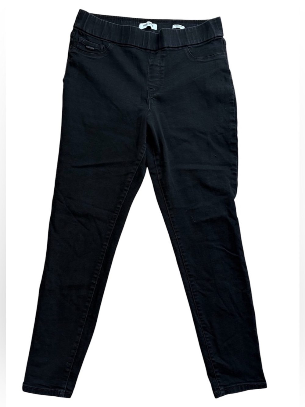 Nine West Heidi Pull On Skinny Jeans Womens Size 14 Black Stretch Elastic Waist